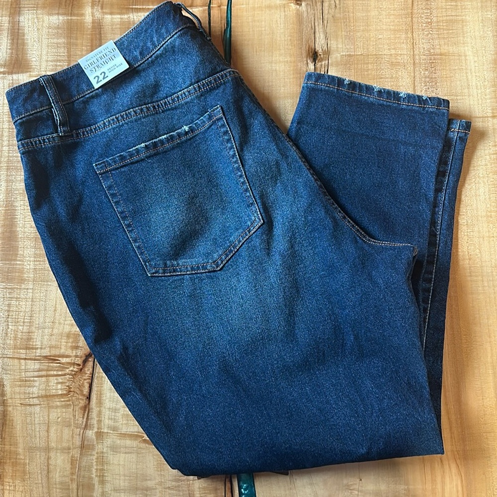 Lane Bryant Signature Fit Jeans High-Rise Girlfriend Straight 22 Petite